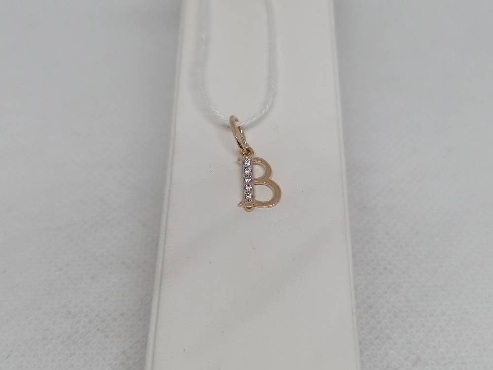 ПОДВЕСКА БУКВА В Au 585