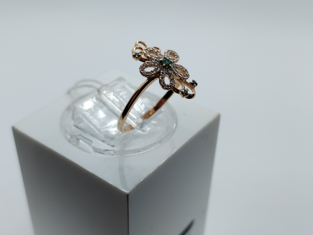 КОЛЬЦО С КАМНЯМИ (Au 585)