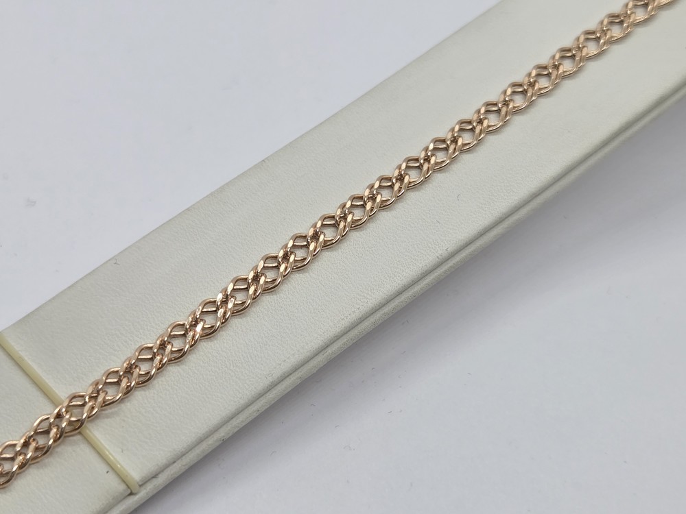 БРАСЛЕТ ПУСТОТЕЛЫЙ Ромб двойной (Au 585)