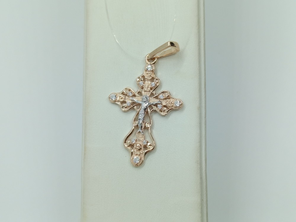 ПОДВЕСКА КРЕСТ с камнями (Au 585)