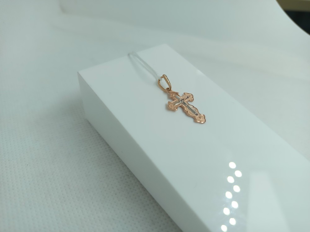 ПОДВЕСКА КРЕСТ С КАМНЕМ (Au 585)