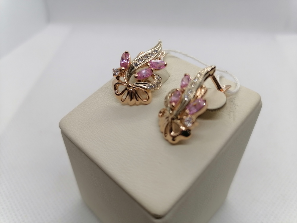 СКМИ585 СЕРЬГИ С КАМНЯМИ (Au 585)