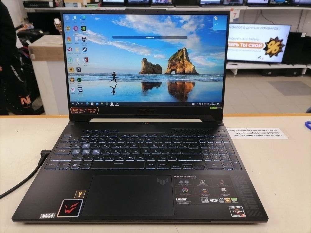Ноутбук ASUS A15; Ryzen 5 7535HS, Geforce RTX 4060, 16 Гб, 500 Гб, Нет