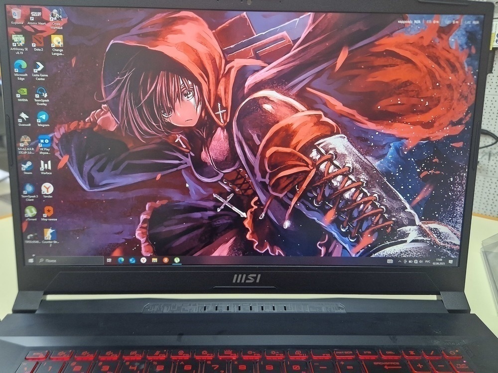 Ноутбук MSI; Core I5-12450H, GeForce RTX 3050, 8 Гб, 512 GB, Нет