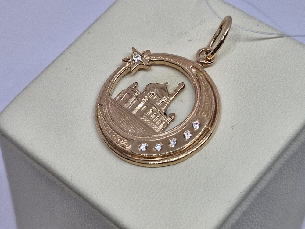 ПОДВЕСКА ПОЛУМЕСЯЦ с камнями (Au 585)