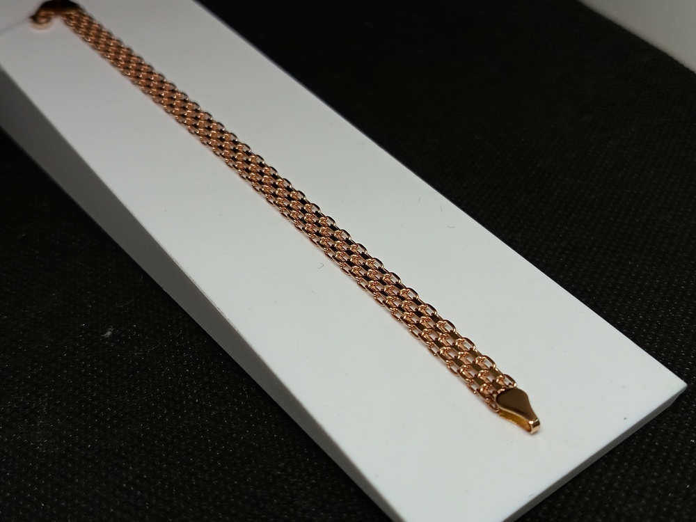 БРАСЛЕТ ПУСТОТЕЛЫЙ Бисмарк машинный (Au 585)