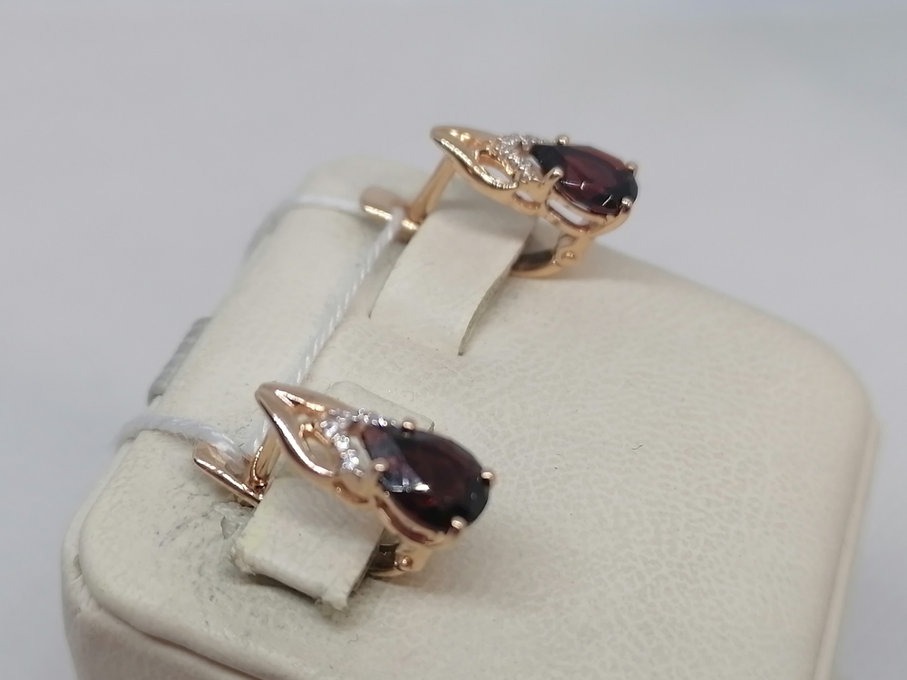 СКМИ585 СЕРЬГИ С КАМНЯМИ (Au 585)