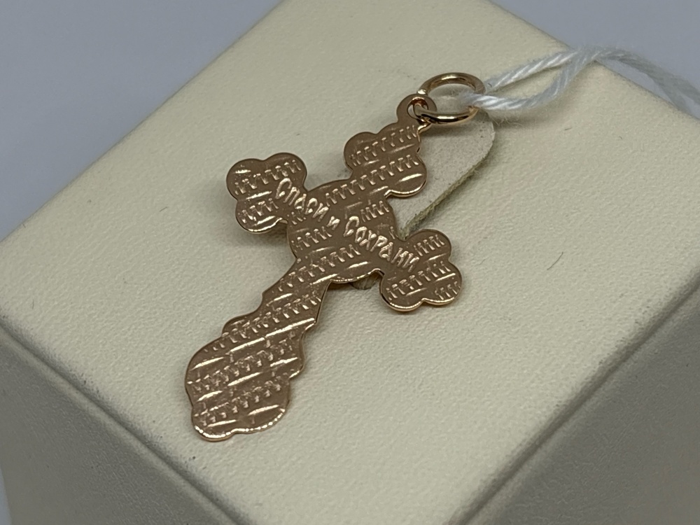 ПОДВЕСКА КРЕСТ БЕЗ КАМНЯ (Au 585)