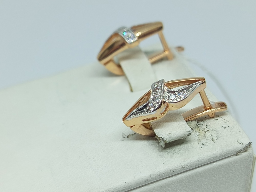 СКМИ585 СЕРЬГИ С КАМНЯМИ (Au 585)