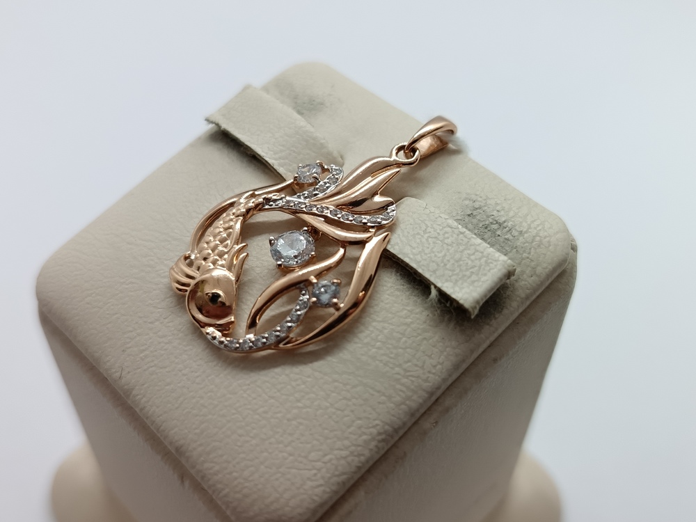 ПОДКМИ585 ПОДВЕСКА С КАМНЯМИ (Au 585)