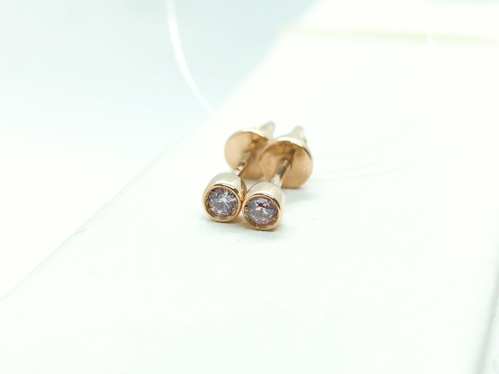 СЕРЬГИ ПУСЕТЫ с камнем (Au 585)