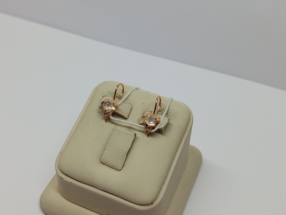 СКМ585 СЕРЬГИ С КАМНЕМ (Au 585)