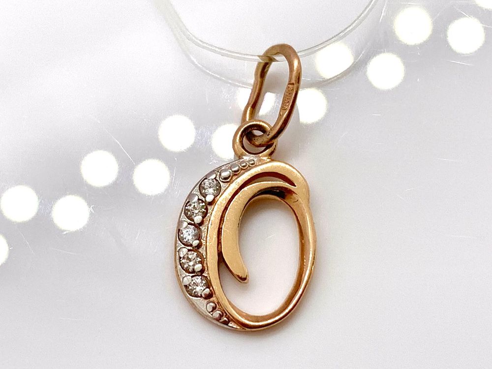 5778 "О" ПОДВЕСКА БУКВА О с камнями (Au 585)