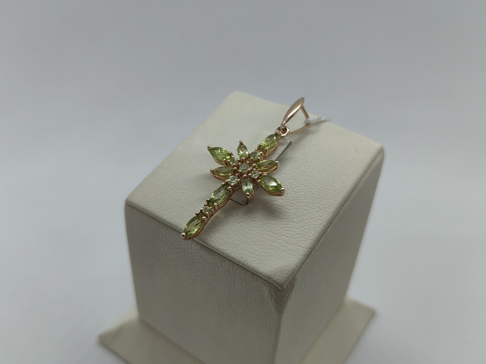 ПОДККИ585 ПОДВЕСКА КРЕСТ С КАМНЯМИ (Au 585) ПОДККИ585 ПОДВЕСКА КРЕСТ С КАМНЯМИ (Au 585)