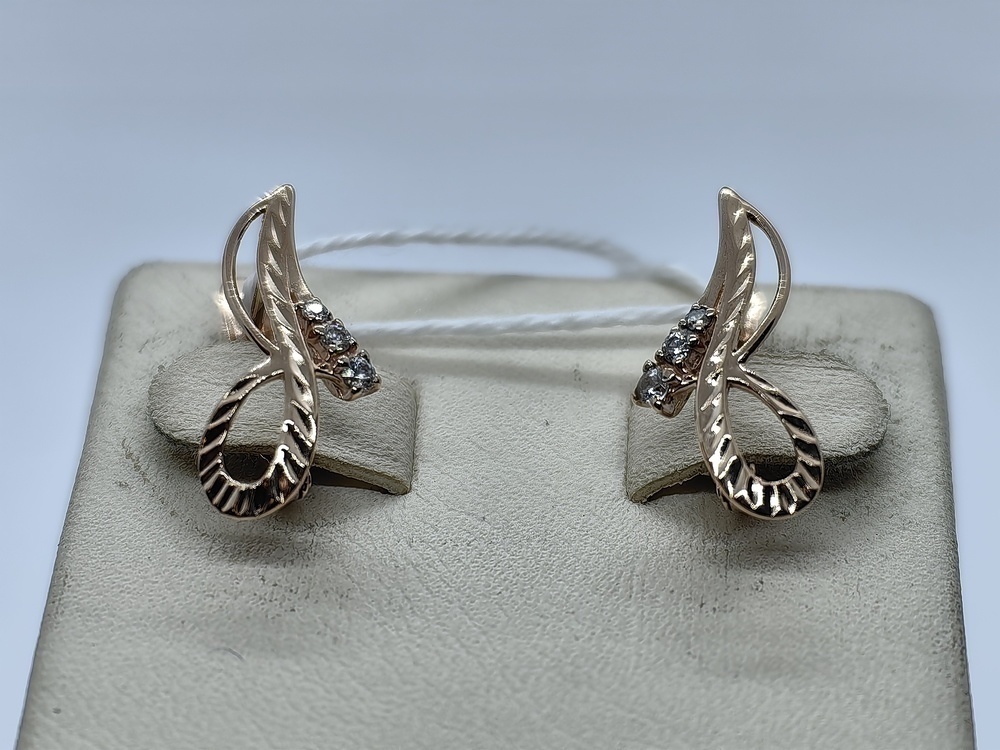 СКМИ585 СЕРЬГИ С КАМНЯМИ (Au 585)