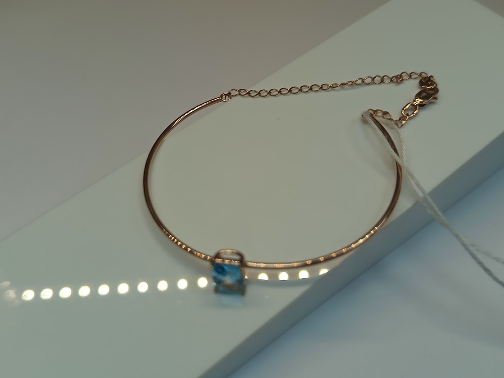 БРАСЛЕТ ЖЕСТКИЙ С КАМНЕМ (Au 585)