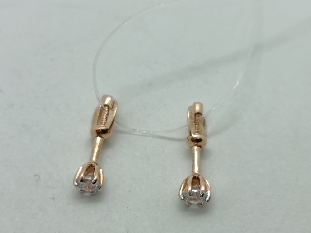 СЕРЬГИ ПУСЕТЫ с камнем (Au 585)