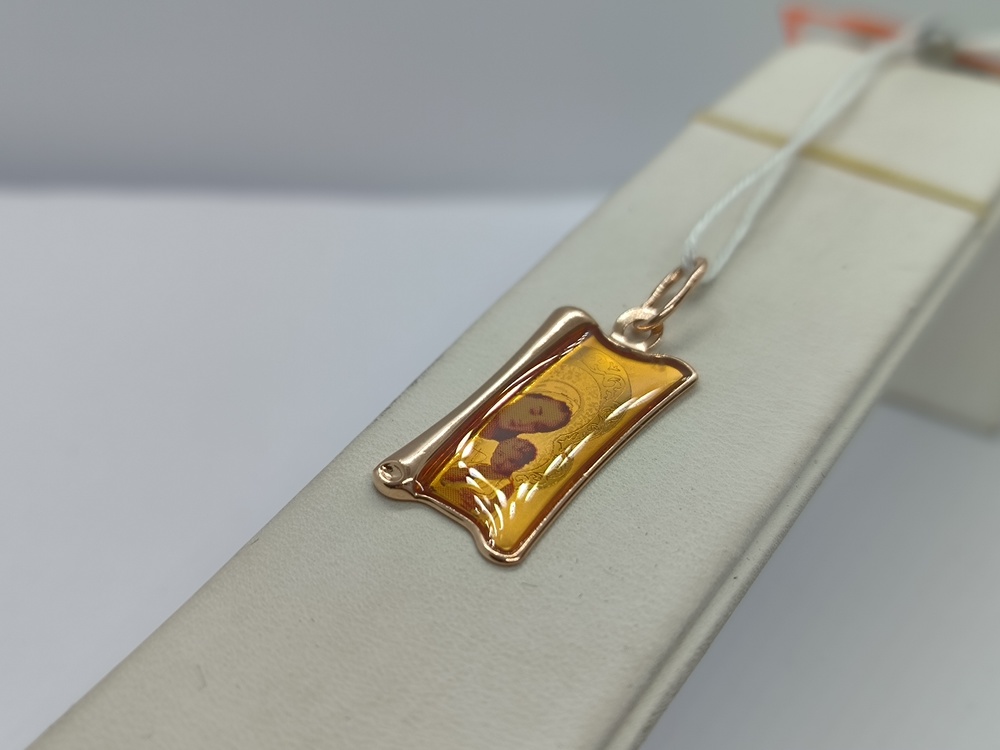 ПОДВЕСКА ИКОНА С КАМНЕМ (Au 585)