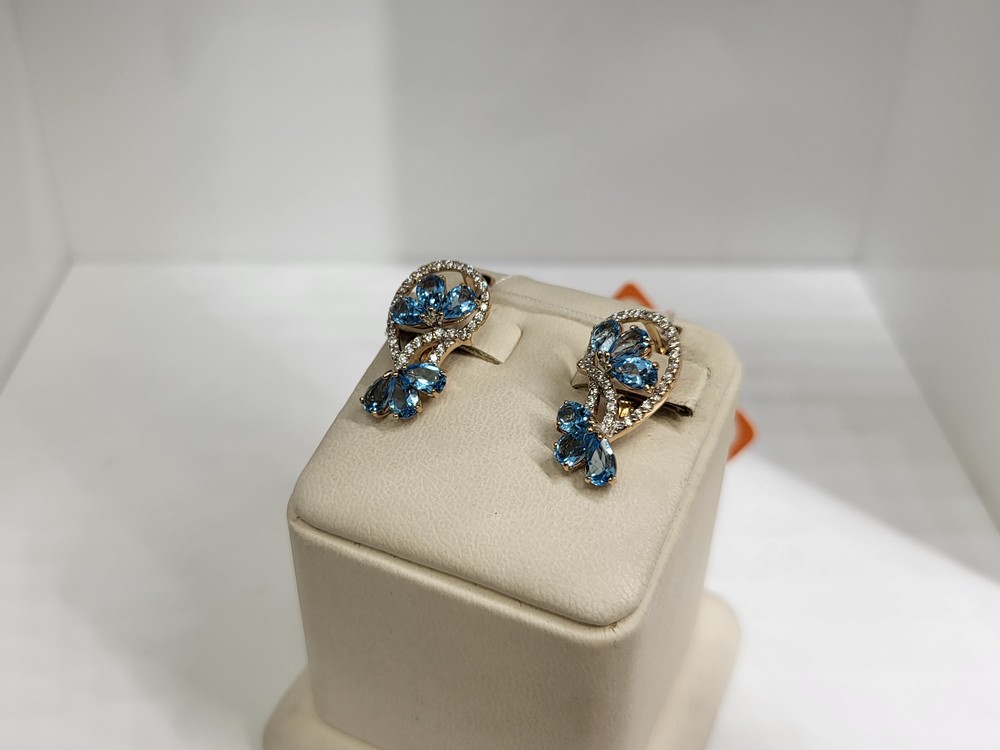 СКМИ585 СЕРЬГИ С КАМНЯМИ (Au 585)