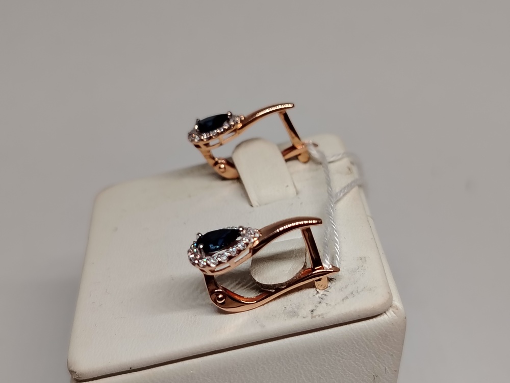 СКМИ375 СЕРЬГИ С КАМНЯМИ (Au 375)