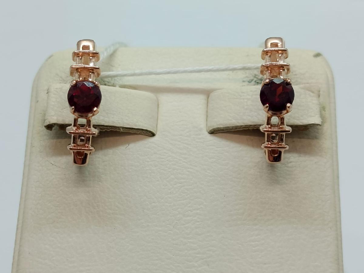 СКМ585 СЕРЬГИ С КАМНЕМ (Au 585)