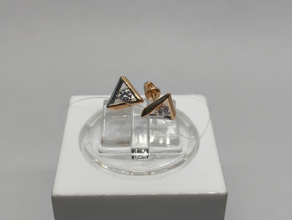 СЕРЬГИ ПУСЕТЫ с камнем (Au 585)