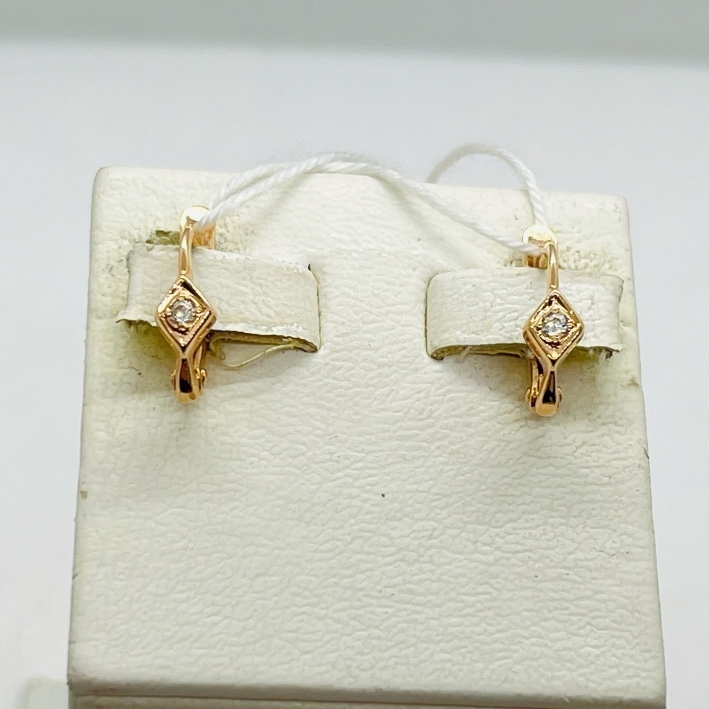 СКМ585 СЕРЬГИ С КАМНЕМ (Au 585)