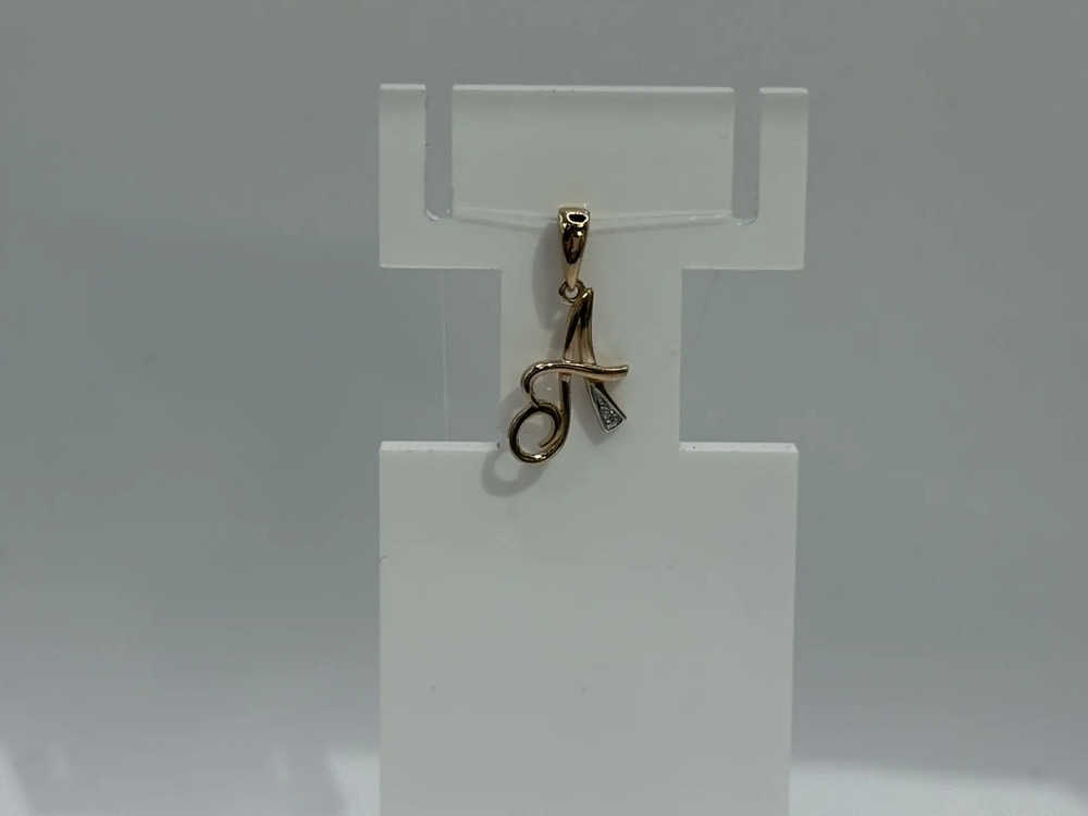 ПОДВЕСКА БУКВА А с камнем (Au 585)