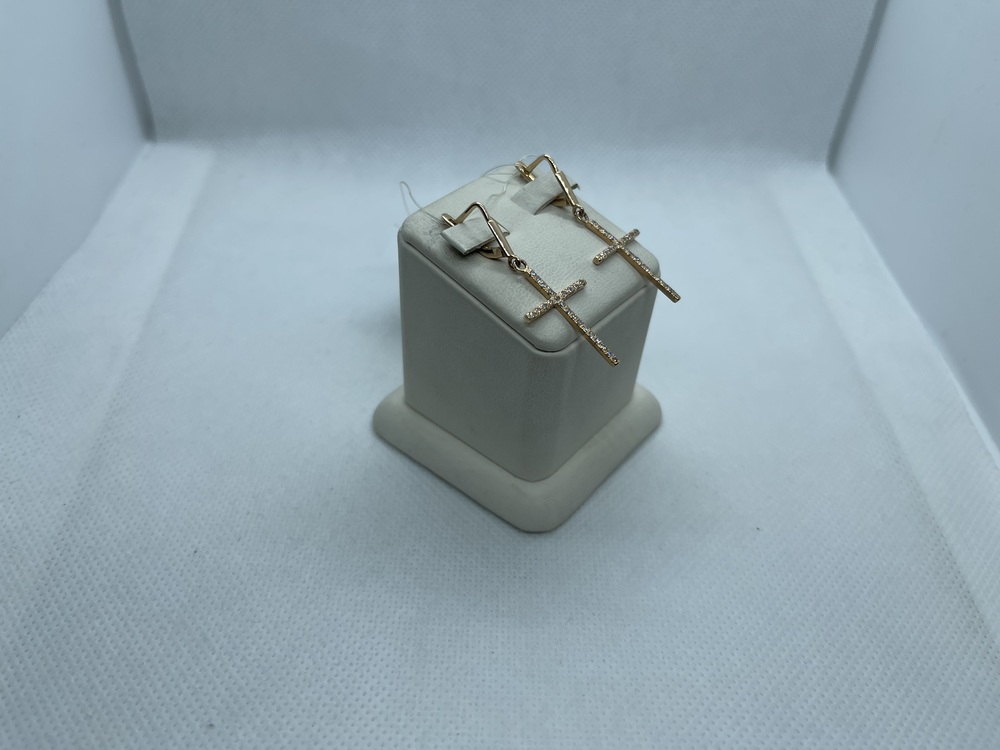 12168 СЕРЬГИ С КАМНЯМИ (Au 585)