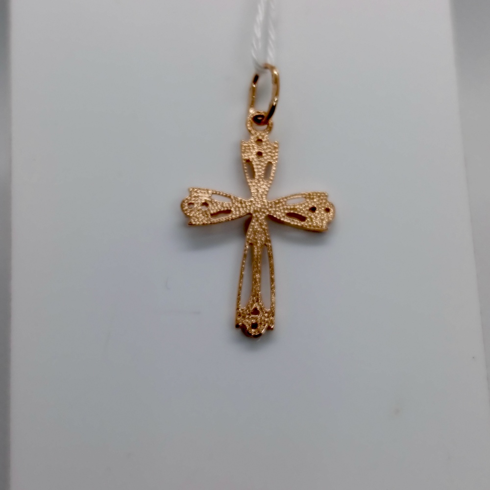 ПОДККИ585 ПОДВЕСКА КРЕСТ С КАМНЯМИ (Au 585)