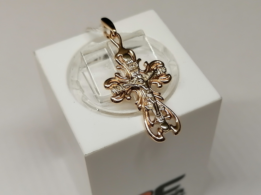 ПОДВЕСКА КРЕСТ БЕЗ КАМНЯ (Au 585)