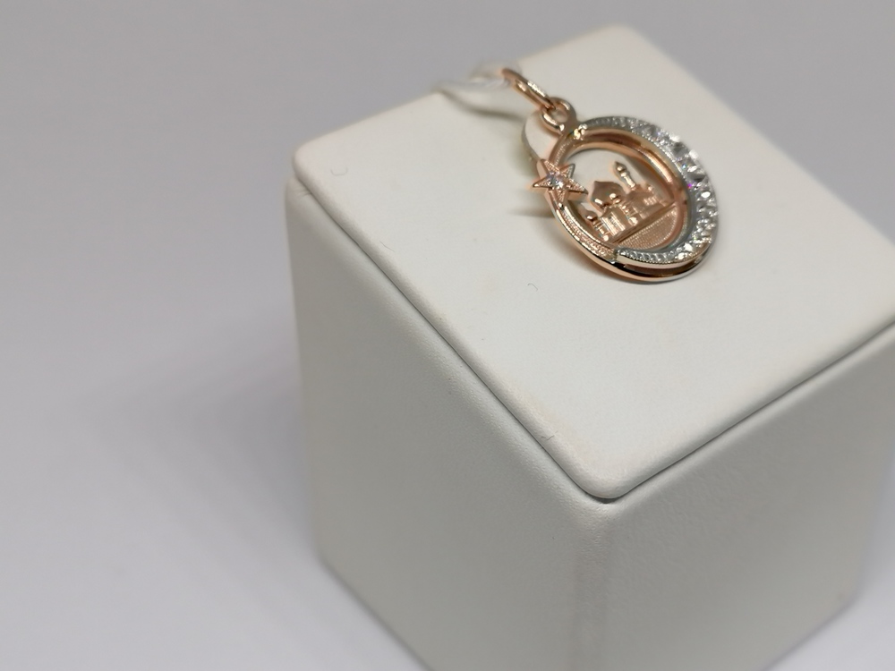 ПОДМКИ585 ПОДВЕСКА МЕЧЕТЬ С КАМНЯМИ (Au 585)