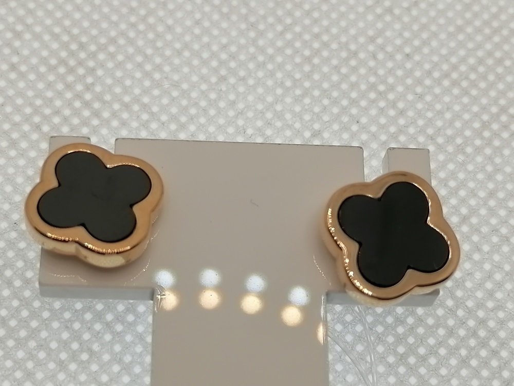 СЕРЬГИ ПУСЕТЫ Оникс (Au 585)