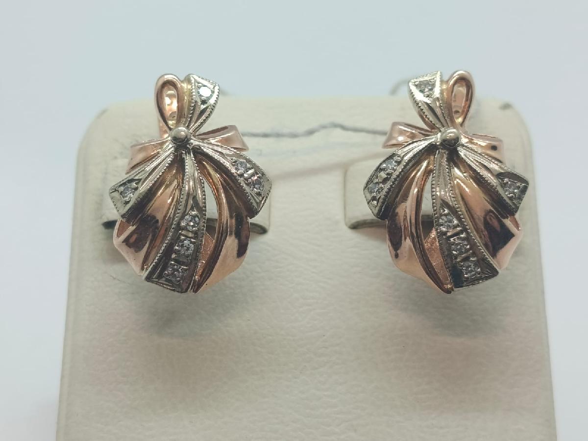 СКМИ585 СЕРЬГИ С КАМНЯМИ (Au 585)