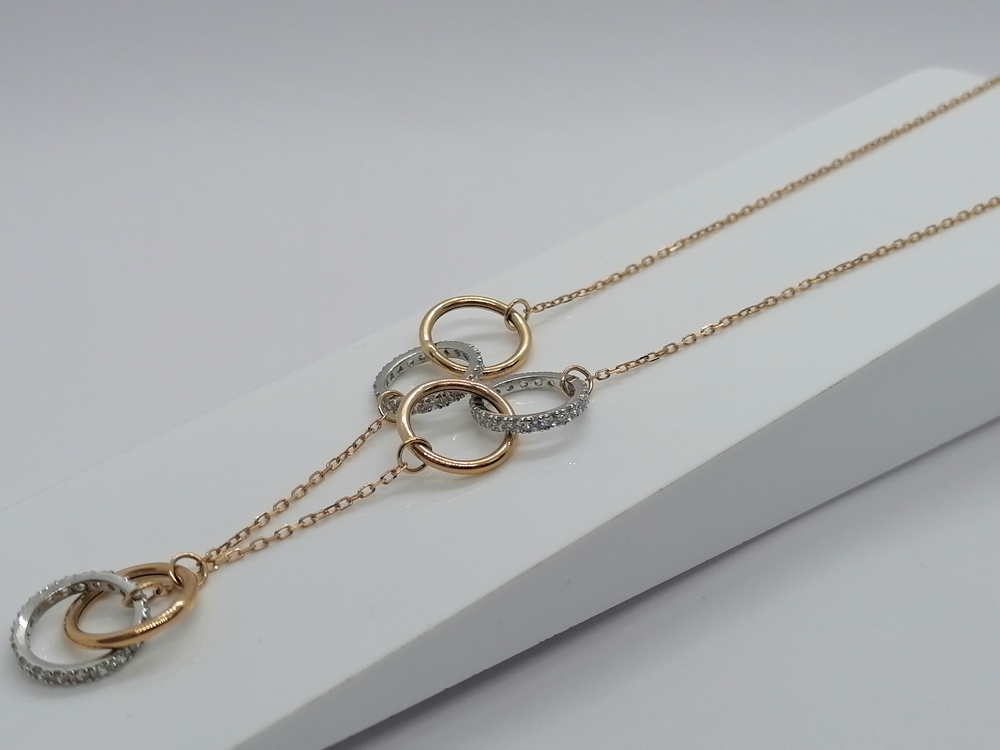 Т-16180-414749К-2 КОЛЬЕ С КАМНЯМИ (Au 585)