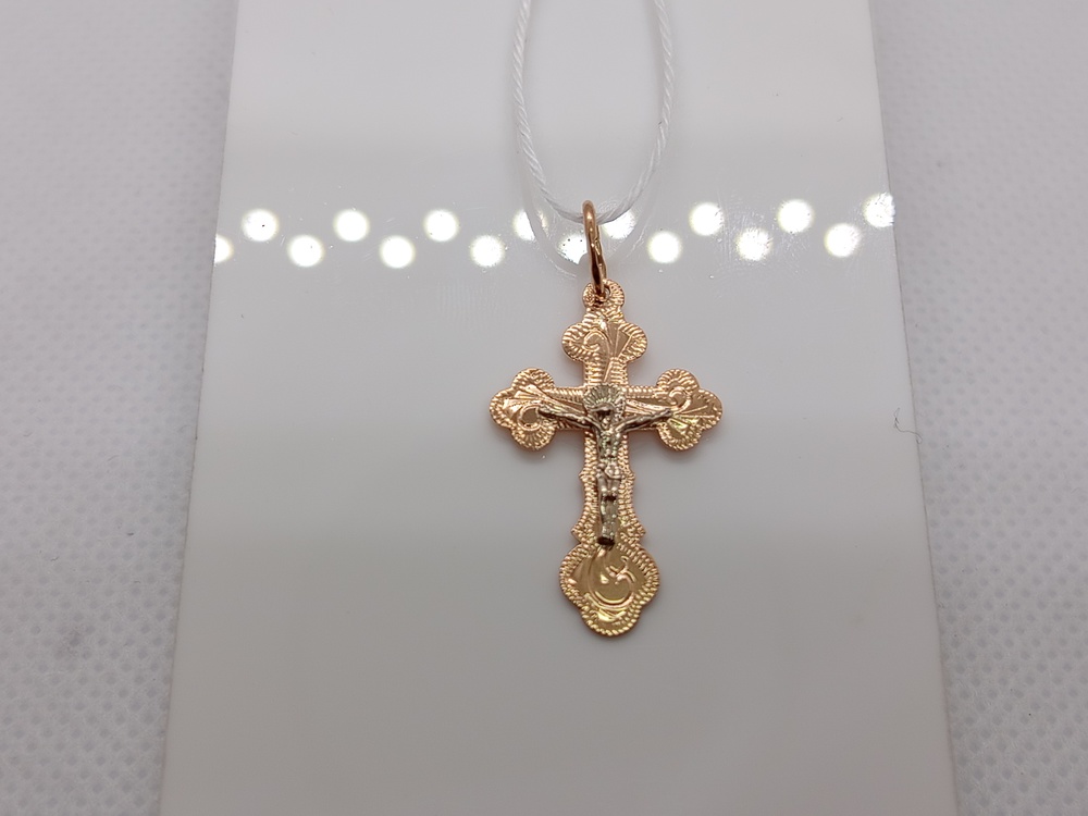 ПОДКБК585 ПОДВЕСКА КРЕСТ БЕЗ КАМНЯ (Au 585)