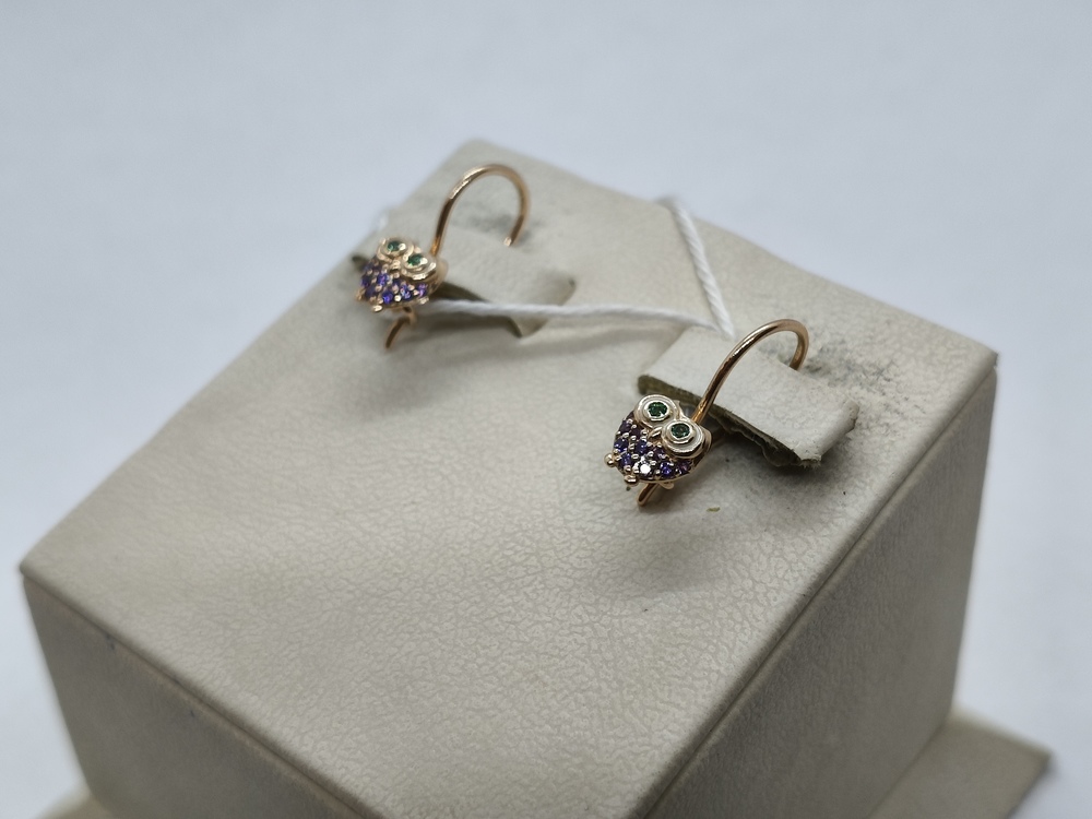 СКМИ585 СЕРЬГИ С КАМНЯМИ (Au 585)