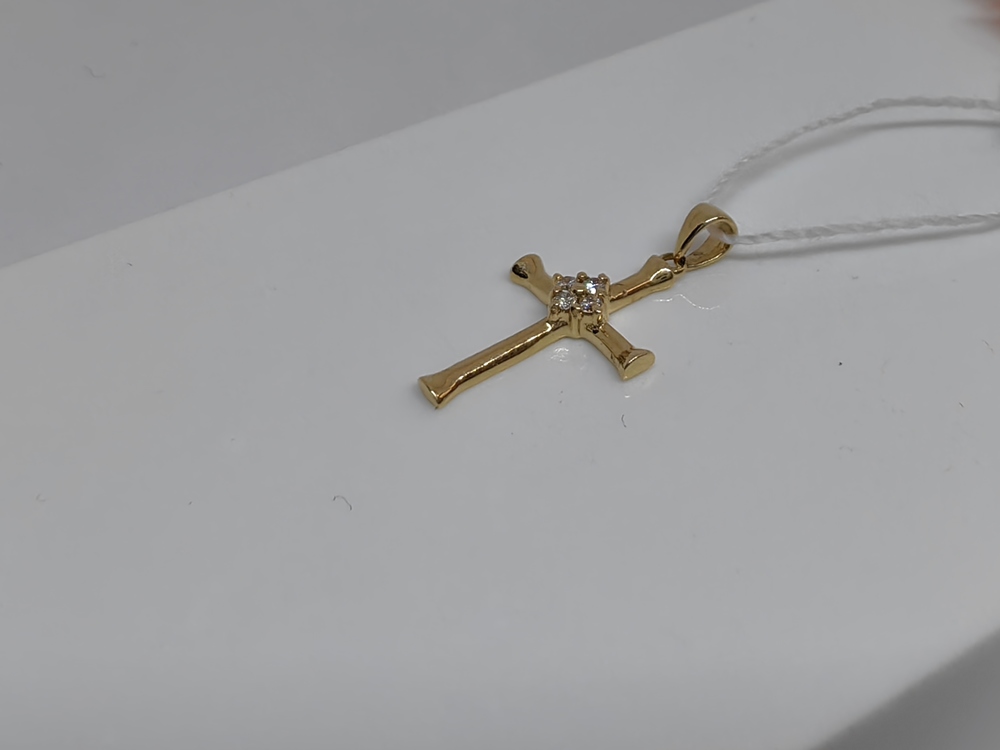 ПОДВЕСКА КРЕСТ С КАМНЯМИ (Au 585)