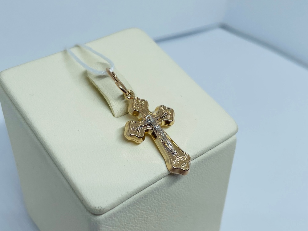 ПОДКБК585 ПОДВЕСКА КРЕСТ БЕЗ КАМНЯ (Au 585)
