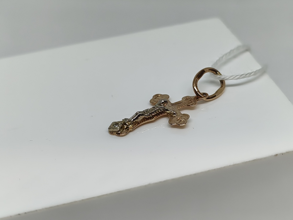 ПОДВЕСКА КРЕСТ С КАМНЕМ (Au 585)