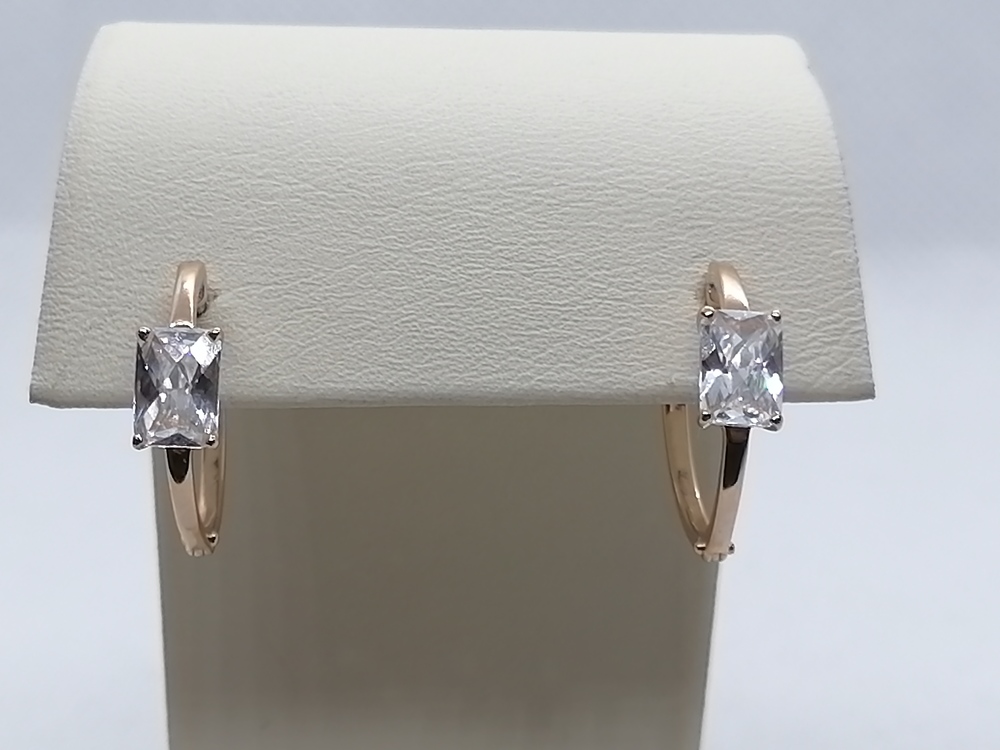 СКМ585 СЕРЬГИ С КАМНЕМ (Au 585)