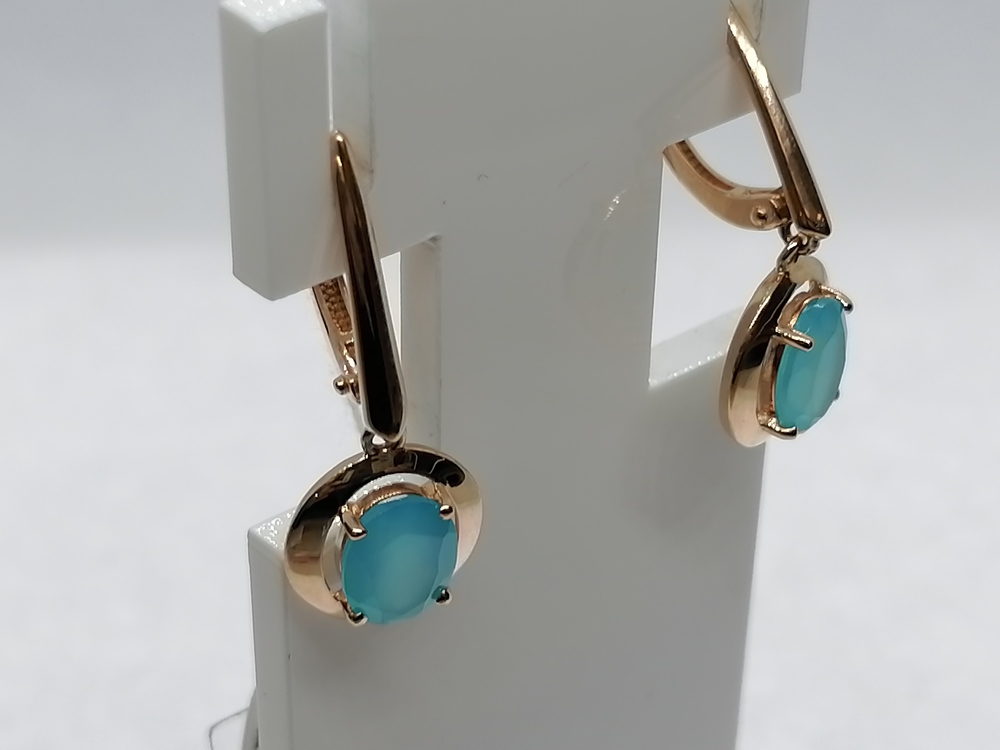 СЕРЬГИ С КАМНЕМ (Au 585)