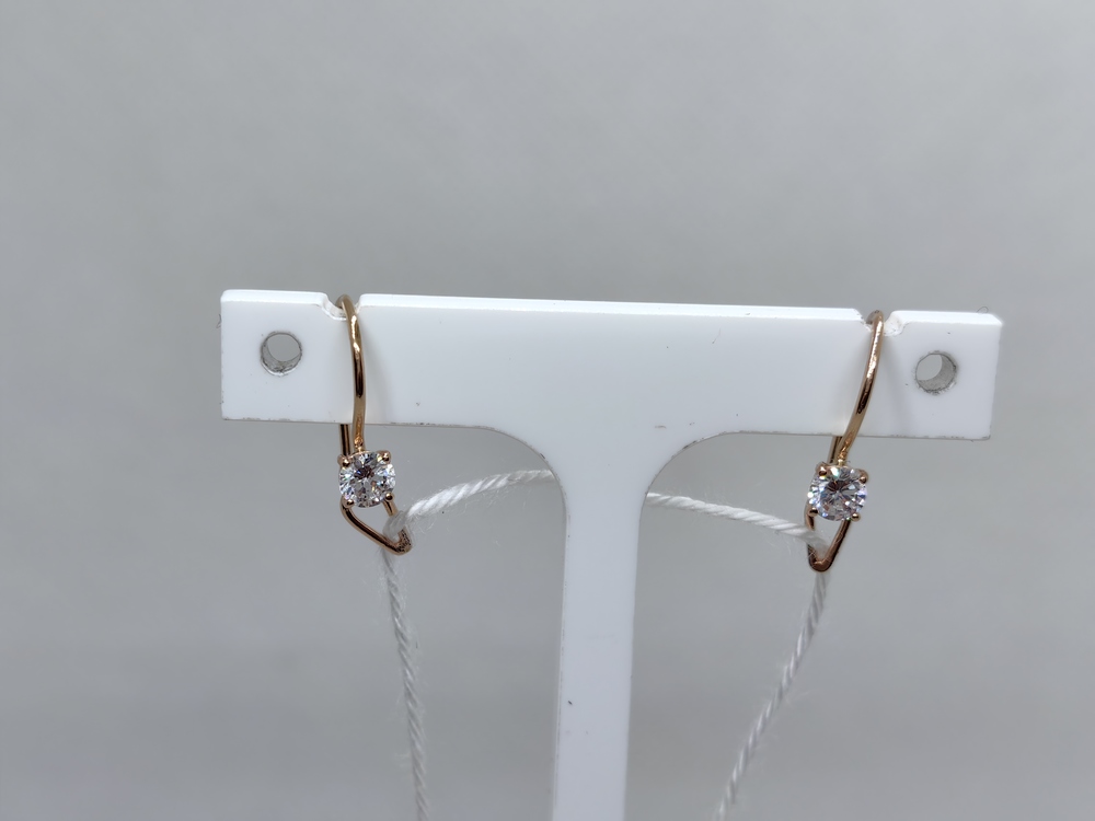 СКМ585 СЕРЬГИ С КАМНЕМ (Au 585)