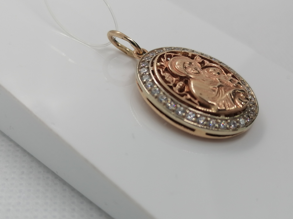 1889 ПОДВЕСКА ИКОНА с камнями (Au 585)