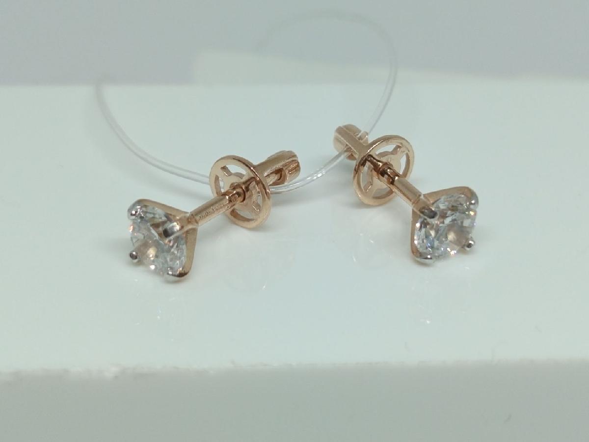 СЕРЬГИ ПУСЕТЫ с камнем (Au 585)