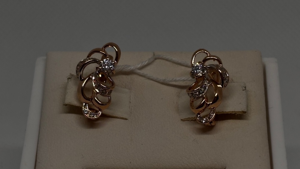 СКМИ585 СЕРЬГИ С КАМНЯМИ (Au 585)