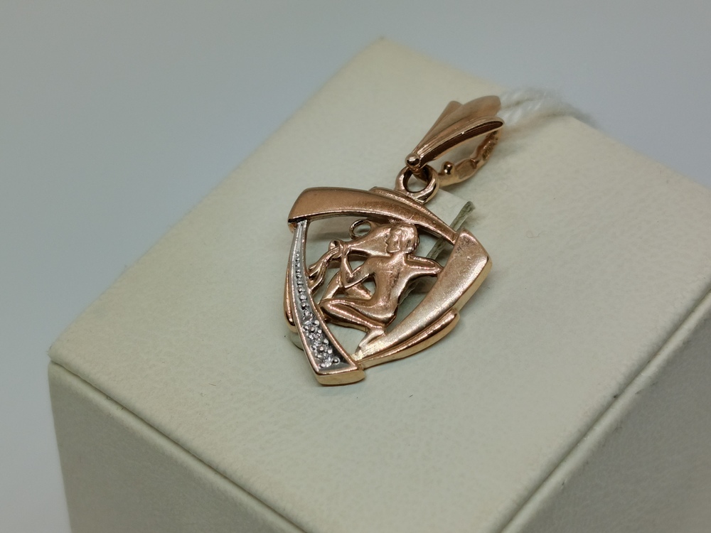 ПОДВЕСКА ЗНАК ЗОДИАКА ВОДОЛЕЙ Au 585