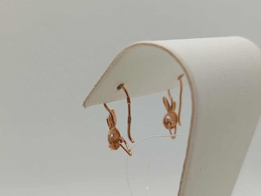 СЕРЬГИ ПЕТЕЛЬКА с камнем (Au 585)