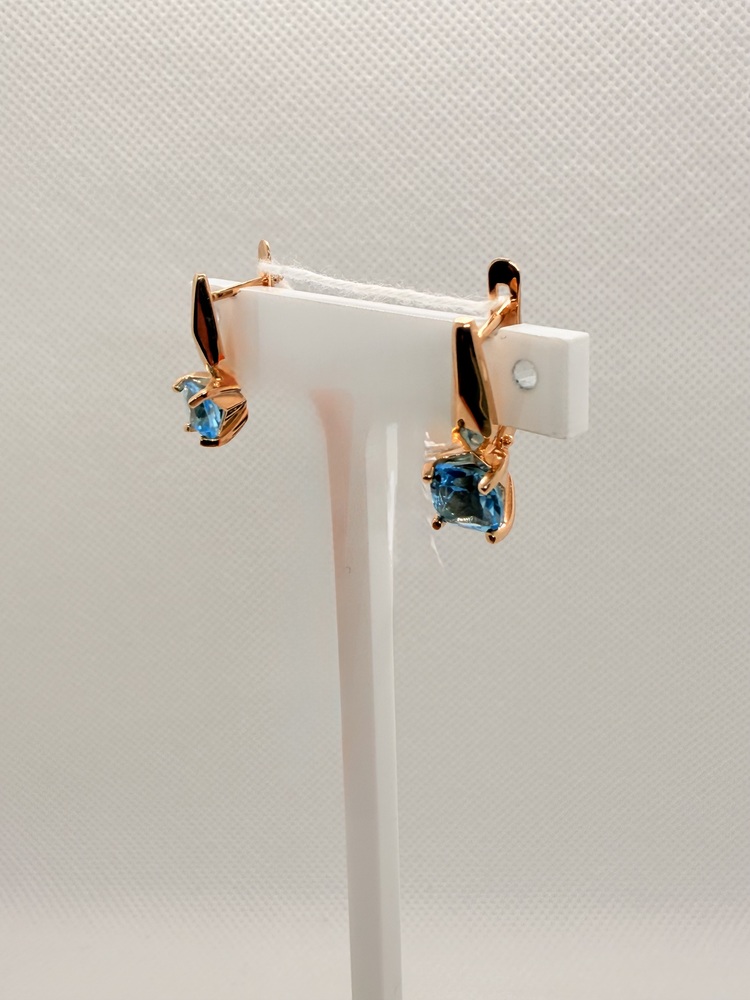 СКМ585 СЕРЬГИ С КАМНЕМ (Au 585)