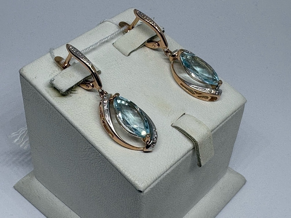 СКМИ585 СЕРЬГИ С КАМНЯМИ (Au 585)